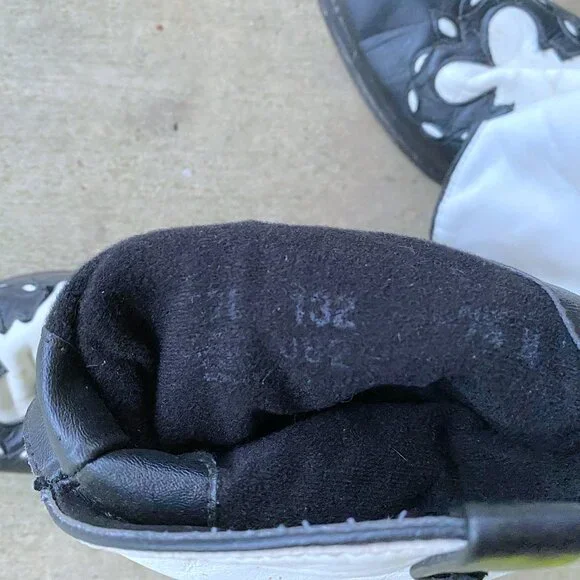 Vintage 1970s Womens Black and White Leather Mid Calf Cowboy Boots - Picture 4 of 10